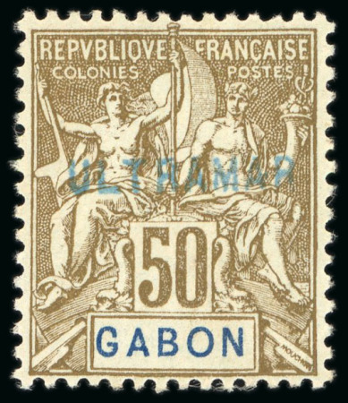 Stamp of Colonies françaises » Gabon 1904-1907, Lot de 4 timbres Type Groupe avec frappe