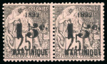 Stamp of Colonies françaises » Martinique 1886-1906, Collection de timbres sur une page avec