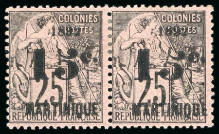 Stamp of Colonies françaises » Martinique 1886-1906, Collection de timbres sur une page avec