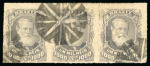Stamp of Brazil » 1866-83 Dom Pedro » 1877-78 Roulette "White Beard" Issue 1878, 1,000r grey slate, strip of three, marginal imprint
