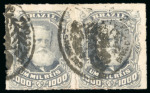 Stamp of Brazil » 1866-83 Dom Pedro » 1877-78 Roulette "White Beard" Issue 1878, 1,000r grey slate, horizontal pair used with