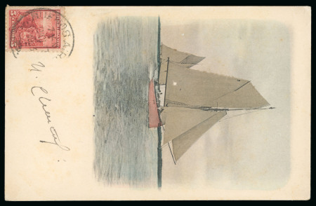 Stamp of Thematics » Polar 1903 (Dec 17) picture postcard of a schooner (hand tinted) signed by J. B. Charcot below