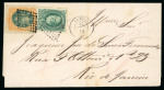 Stamp of Brazil » 1866-83 Dom Pedro » 1878 "Auriverde" Issue 1878, 300r green and orange, together with 1877 100r