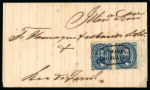 Stamp of Brazil » 1866-83 Dom Pedro » 1866 "Black Beard" Issue 1866, 50r blue, pair on single rate cover 