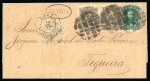 Stamp of Brazil » 1866-83 Dom Pedro » 1866 "Black Beard" Issue 1866, 80r violet black, two examples, in mixed franking