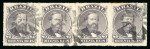 Stamp of Brazil » 1866-83 Dom Pedro » 1876 Roulette "Black Beard" Issue 1876, 80r violet black, strip of four, above the norm