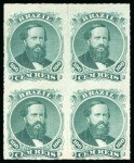 Stamp of Brazil » 1866-83 Dom Pedro » 1876 Roulette "Black Beard" Issue 1876, 100r green on bluish paper, type IV, die III, unused withou gum