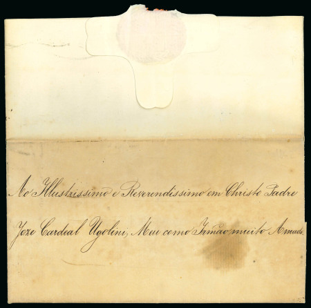 Stamp of Brazil » 1866-83 Dom Pedro 1862 (June 30)  Entire letter from Dom Pedro as Emperor to Rome and signed "Imperator"