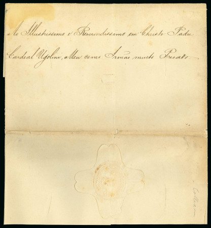 Stamp of Brazil » 1866-83 Dom Pedro 1854 (June 30)  Entire letter from Empress Dona Teresa Cristina to Rome signed "Imperatriz"
