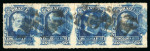 Stamp of Brazil » 1866-83 Dom Pedro » 1877-78 Roulette "White Beard" Issue 1877, 50r blue, group of ten used multiples including
