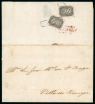 Stamp of Brazil » 1844-46 Slanting Figures 1845, 90r black, intermediate imrpession, type IIa, two stamps on cover
