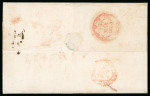 Stamp of Brazil 1853 (Feb 15) Folded cover with very fine "Paid/At/Bahia" crowned circle