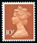 Stamp of Great Britain » Queen Elizabeth II 1971 Machin 10p mint n.h. with orange-brown omitted