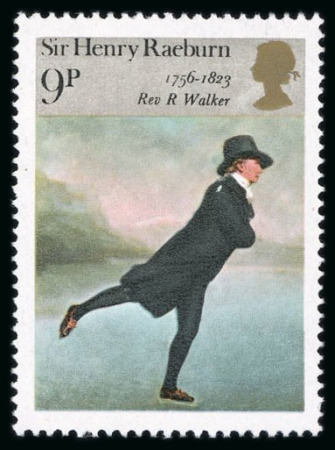 Stamp of Great Britain » Queen Elizabeth II 1973 British Painters Rev. R. Walker (Skater) 9p, mint