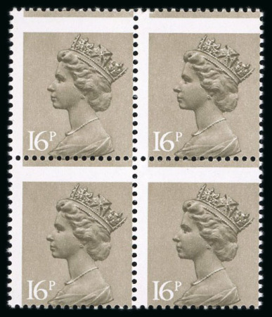 Stamp of Great Britain » Queen Elizabeth II 1983 Decimal Machin 16p olive-drab, mint nh, block