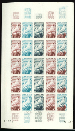 Stamp of Colonies françaises » TAAF 1959-1963, 2 francs Chionis, Y&T n°13A, feuille complète