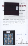 Stamp of Great Britain » 1840 2d Blue (ordered by plate number) 1840 2d. blue,  Pl. 1, FK-GL block of four, good to