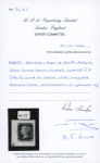 Stamp of Great Britain » 1840 1d Black and 1d Red plates 1a to 11 1840 1d. black, pl.1a, JK, good to very large margins