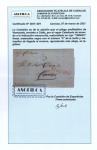 Stamp of Venezuela » Maritime Postal History 1852 Wrapper sent from La Guaira to Cadiz, endorsed