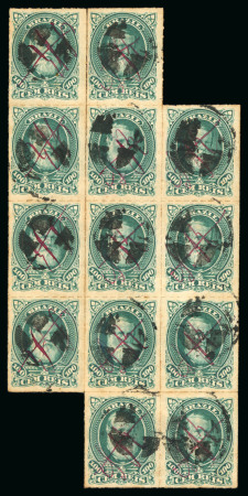 Stamp of Brazil » 1866-83 Dom Pedro » 1877-78 Roulette "White Beard" Issue 1877, 100r green, 