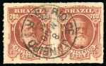Stamp of Brazil » 1866-83 Dom Pedro » "Dom Pedro" Lots and Collections 1866-79, an impressive lot containing 135 multiples