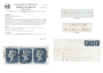 Stamp of Great Britain » 1840 2d Blue (ordered by plate number) 1841 (Nov 5) Cover to Wymondham, strip of three 2d blues pl. 1 PE-PG, tied by Norwich ordinary Maltese Cross
