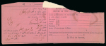 Stamp of Persia » 1909-1925 Sultan Ahmed Miza Shah (SG 320-601) 1911 Azarbaijan "Officiel" Provisional 2Kr (2) and 20Kr tied mostly complete waybill by Tauris ovoid ds