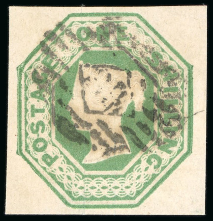 Stamp of Great Britain » 1847-54 Embossed 1854, Embossed 1s green, good to very good margins, used