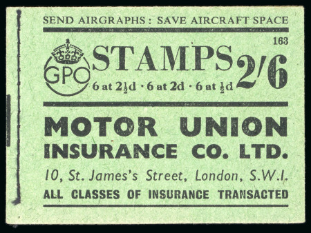 Stamp of Great Britain » Booklets 1942, 2s6d booklet, edition 163, complete