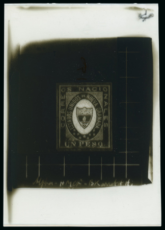 Stamp of Colombia Colombia - 1861 "Nueva Granada" 1p, glass support cliché,