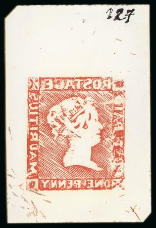 Stamp of Mauritius Mauritius, “Post Paid” - 1848 1 Penny, glass support