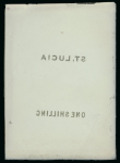 Stamp of St. Lucia St. Lucia - 1885 1s, two glass support clichés of