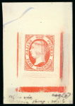Stamp of Spain Spain - 1851 2r Queen Isabella II, glass support cliché