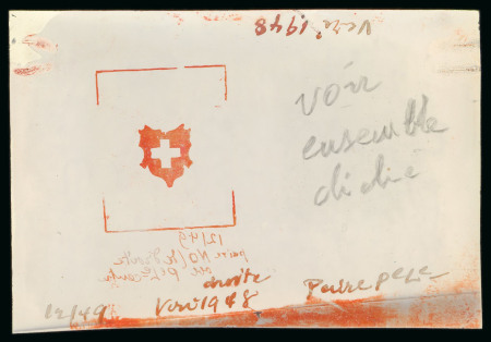 Stamp of Switzerland / Schweiz Switzerland, Local and Orts Post – 1850 2 1/2rp issue clichés on celluloid 