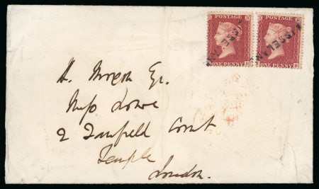 Stamp of Great Britain » 1854-70 Perforated Line Engraved 1868 (Apr) Envelope from Lisselane (Co. Cork) to London with two 156-58 1d red cancelled by Irish local "LISSELANE" hs