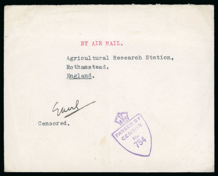 Stamp of Persia » Censored Mail 1945 (Aug) envelope sent unfranked to England with "FPO No. 103" despatch on reverse of the Indian Field Post Office in Ahwaz