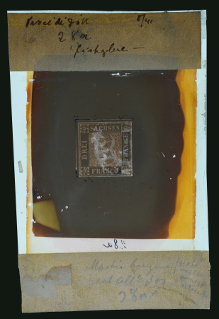 Stamp of German States » Saxony German States, Saxony - 1850 3pf, master negative of