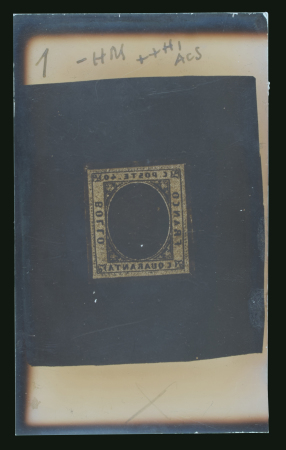 Stamp of Italian States » Sardinia Italian States, Sardinia - 1855-61 40c, a unique glass