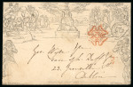 Stamp of Great Britain » 1840 Mulreadys & Caricatures 1840 (May 7) 1d Mulready envelope, stereo A181, sent from London to Dublin