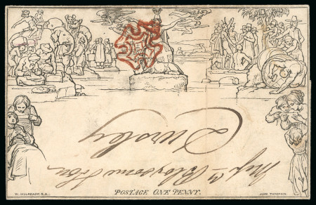 Stamp of Great Britain » 1840 Mulreadys & Caricatures 1840 (May 8th) 1d Black Mulready letter sheet  (A24)