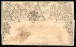 Stamp of Great Britain » 1840 Mulreadys & Caricatures 1843 (Mar 22) 1d Mulready letter sheet, stereo A40, cancelled by the London Number "1" in Maltese Cross