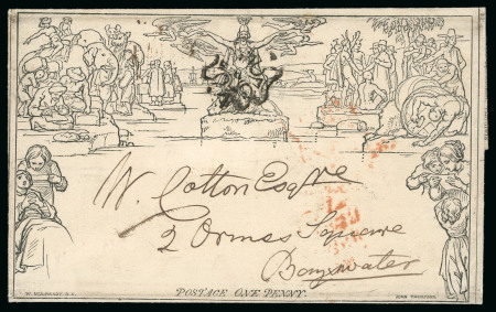 Stamp of Great Britain » 1840 Mulreadys & Caricatures 1843 (Sept 20th) 1d Black Mulready letter sheet (A8)