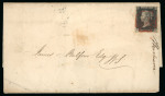 Stamp of Great Britain » 1840 1d Black and 2d Blue "May Dates" 1840 (May 12th) Wrapper franked with 1d black GF, four
