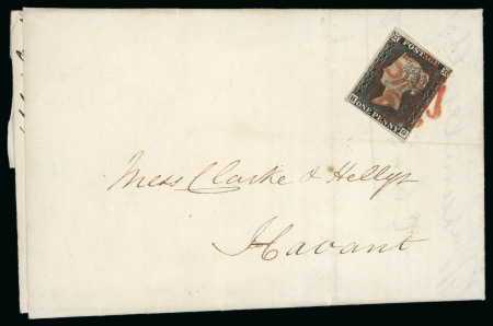 Stamp of Great Britain » 1840 1d Black and 2d Blue "May Dates" 1840 (May 29th) Ship and Insurance broker printed letter