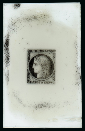 Stamp of France France - Ceres First Issue 15c, glass support cliché