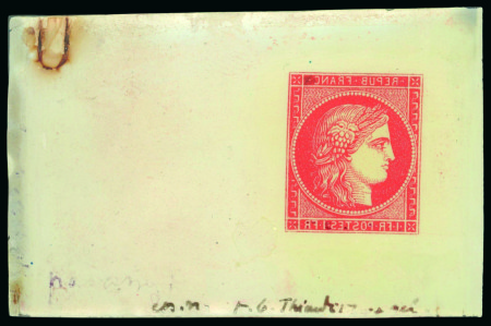 Stamp of France France - Ceres First Issue 1 fr, celluloid cliché