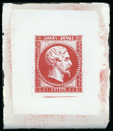 Stamp of France France - Second Empire Issue 1c, glass support cliché