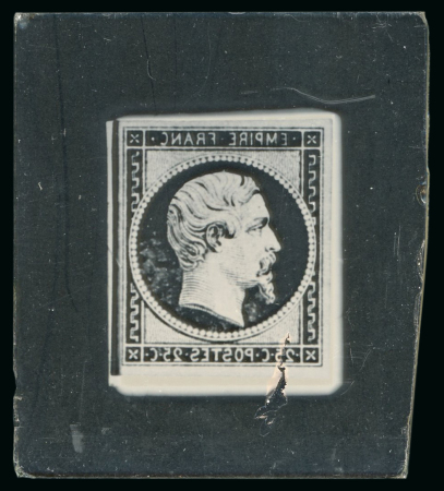 Stamp of France France - Second Empire Issue 25c, glass support cliché