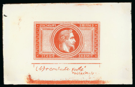 Stamp of France France - Laureated Empire 5 fr, cliché on celluloid