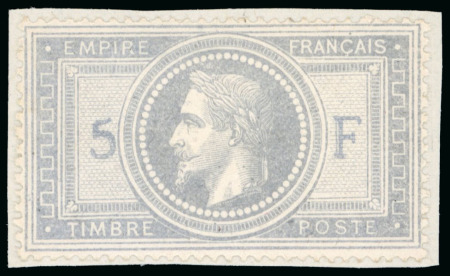 Stamp of France France - Laureated Empire 5 fr, a final unused reproduction